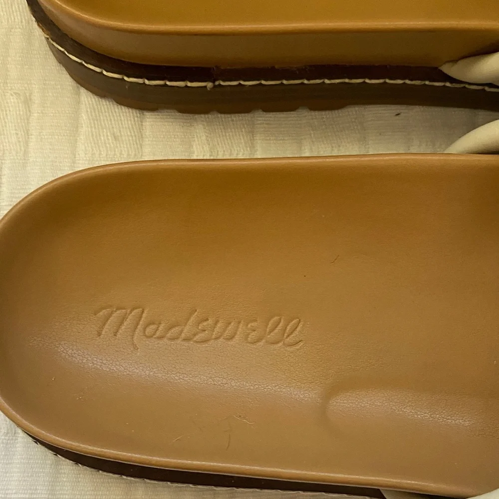 MADEWELL Beige Multi-Strap Slide Sandals